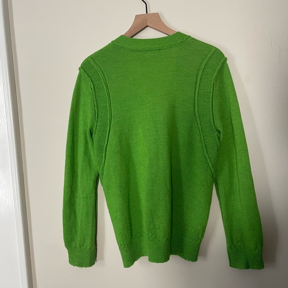 Avant garde Alpaca knit cardigan bright lime green made in Japan size small med - Picture 7 of 7